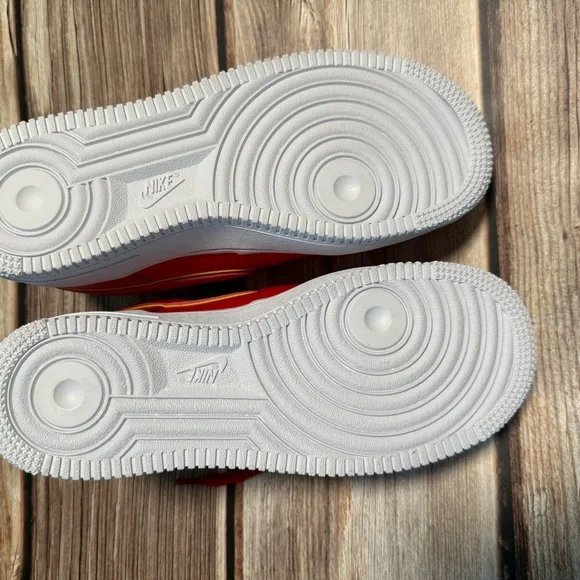 NEW-Nike Air Force 1 Red with Gold Details- NEVER WORN size 6.5 - Picture 3 of 13